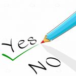 Yes and No Text with Pencil Remarking Yes